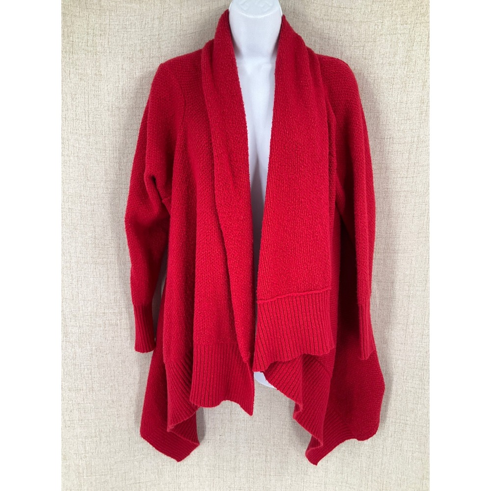 Ariat Cardigan Womens Large Red Western Boho Draped Shawl Collar Open Front